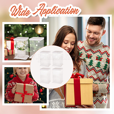 Складные прозрачные пластиковые коробки для хранения подарков CON-WH0106-09A-1