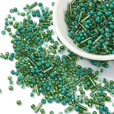 Opake & transparente Innenseite färbt GlasSaatperlen&nbsp;SEED-YW0002-17F-1