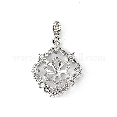 Латунные микро-паве прозрачные кубические цирконии европейские подвески-шармы KK-K297-58P-1