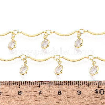 Цепи из латуни и стекла с фестончатыми прутьями CHC-T018-06G-1