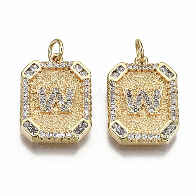 Латунные микропаве прозрачные подвески с фианитом KK-S356-234W-G-NF-1