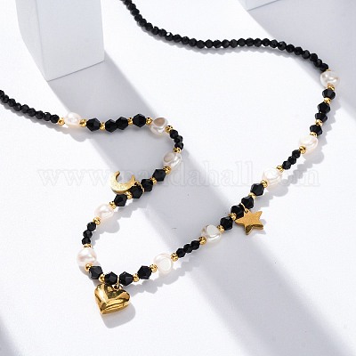 Ожерелья с подвеской в форме сердца из нержавеющей стали 304 NJEW-U026-17G-1