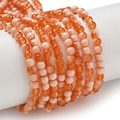 Стеклянные бусины кракле GLAA-U001-4mm-10-1