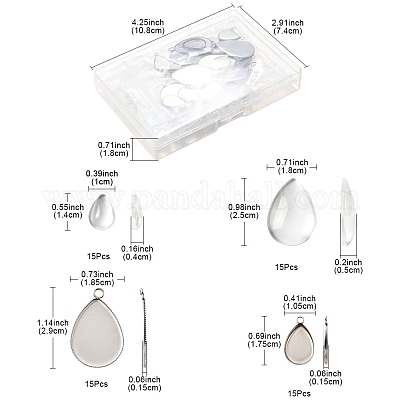 Наборы для самостоятельного изготовления подвески в форме слезы из нержавеющей стали 304 DIY-FS0008-40-1