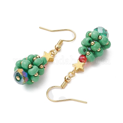 Болтающие серьги из стекла EJEW-TA00440-02-1