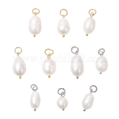 2 шт. 2-х цветные подвески из натурального культивированного пресноводного жемчуга с рисом PALLOY-JF04200-1