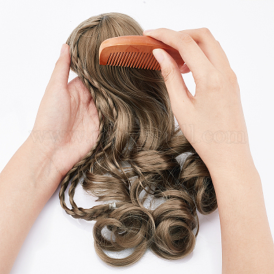 Ppプラスチックロングウェーブカーリーヘアスタイル人形ウィッグヘア