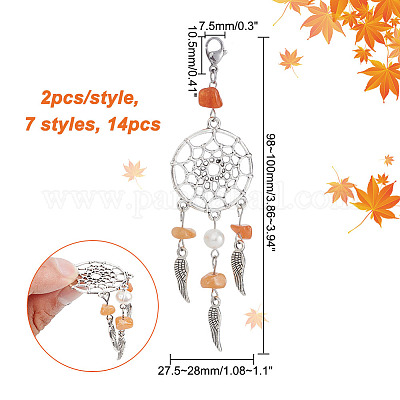 14 шт. 7 стиля подвеска с натуральным драгоценным камнем HJEW-NB0001-81-1