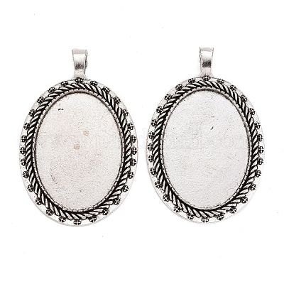Тибетский стиль сплава сеттинги кабошон большой кулон TIBE-I025-02AS-1