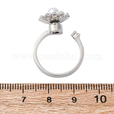 Открытые манжеты из латуни с микропаве и прозрачным фианитом RJEW-S624-01P-1