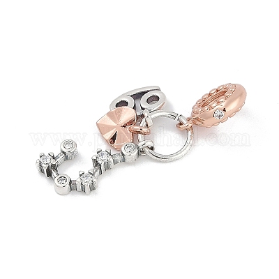 Латунные подвески с кубическим цирконием европейские бусины KK-Q015-01F-1