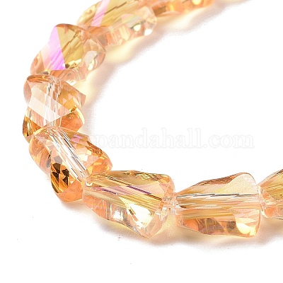 Граненые нити из прозрачных стеклянных бусин с гальваническим покрытием GLAA-G092-A01-1