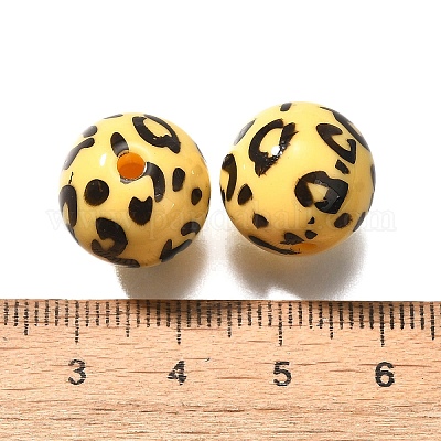 Perles acryliques opaques imprimés&nbsp;OACR-S043-07C-1