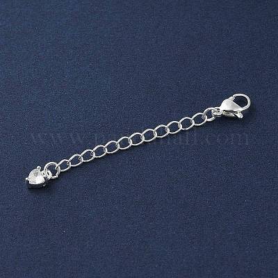 Удлинитель цепи из прозрачного кубического циркония из латуни с микропаве KK-G491-52B-S-1