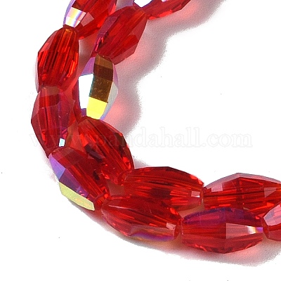 Стеклянные бусины с гальваническим покрытием  GLAA-Q101-03B-AB06-1