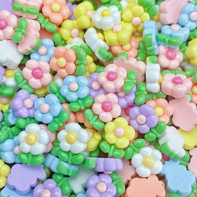 Мультяшные непрозрачные кабошоны из смолы RESI-C039-03E-1