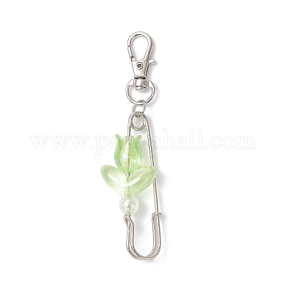 3 шт. подвесных украшений в виде тюльпанов из прозрачного акрила HJEW-JM04440-1