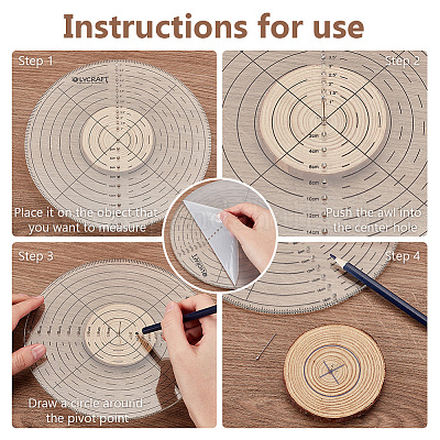 Прозрачный акриловый круглый центр искателя компаса DIY-WH0488-63B-1