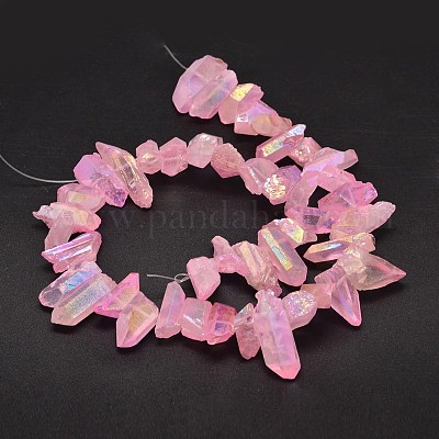 Гальванические природный кристалл кварца бусы пряди G-A142-03B-1