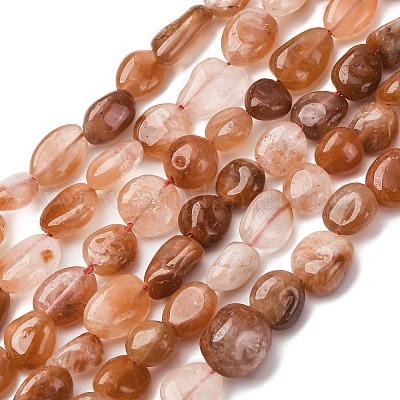 Нити бусин из натурального красного меха кролика с рутиловым кварцем G-K395-A03-02-1