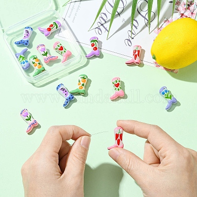 14 шт. двухцветные окрашенные стеклянные бусины LAMP-CJ0002-43-1