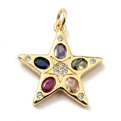 Латунные микро проложить кубического циркония подвески KK-E015-28G-1