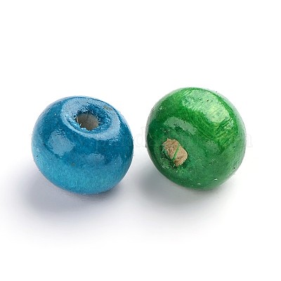 Крашеные натуральные деревянные бусины WOOD-Q006-8mm-M-LF-1