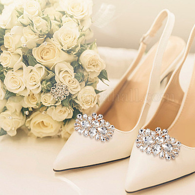 4 шт. 2-х цветное съемное украшение для обуви AJEW-GO0001-95-1