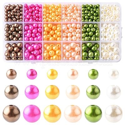 750 шт. 18-цветные бусины из АБС-пластика OACR-FS0002-37-1