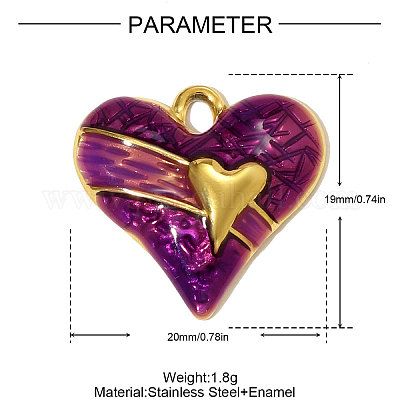 Подвески из нержавеющей стали 304 с эмалью STAS-OY004-67G-1