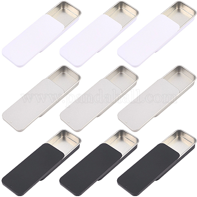 9 шт. 3-цветные жестяные коробки для хранения безделушек с раздвижной крышкой CON-CP0001-016A-1