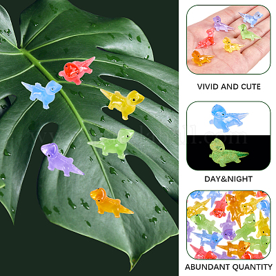 60шт. Фигурки ящериц из светящейся смолы двух цветов DJEW-SP0001-12-1