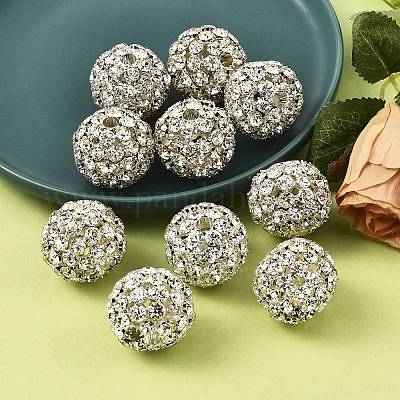 Латунные бусины со стразами  RSB083-S-1