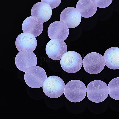 Матовые прозрачные стеклянные бусины GLAA-T032-T10mm-MBB01-1