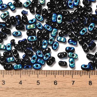 Гальванизированный двухцветный стеклянный бисер SEED-F005-09A-04-1