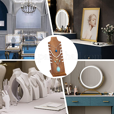 Деревянная доска для демонстрации ожерелья с наклоном назад&nbsp;NDIS-WH0016-04B-01-1