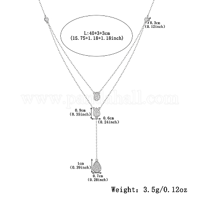 925 серебряное ожерелье с длинной подвеской в форме капли и камня ZD4495-2-1