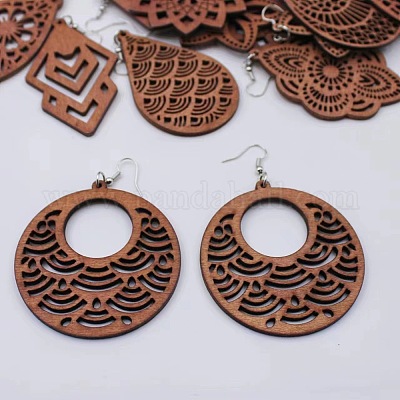 Серьги-подвески из сплава дерева FS-WG0BF85-08-1