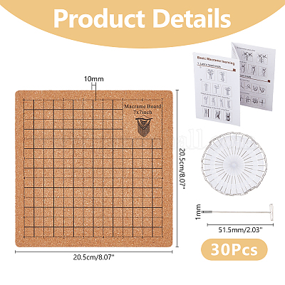 Квадратные пробковые коврики для вязания TOOL-WH0005-17B-1