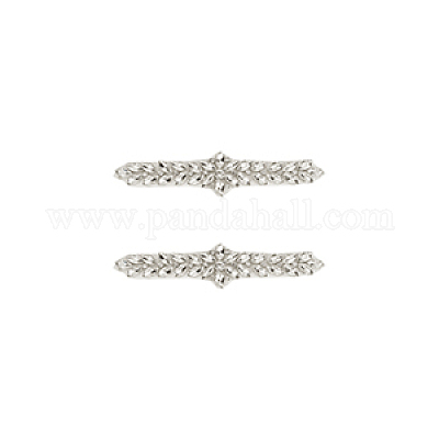 2 шт. цинковый сплав с пришитыми аппликациями из стразов PATC-FG0002-19-1