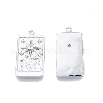 Латунные микропаве прозрачные подвески с фианитом KK-G432-18P-1