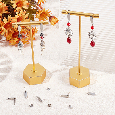 50 шт. овальная фурнитура для сережек-гвоздиков из нержавеющей стали 304 STAS-BBC0004-25-1