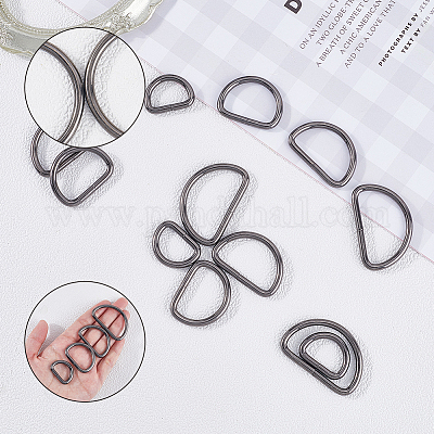 40 шт. 4 стиля железных D-образных колец IFIN-SP0001-22B-1