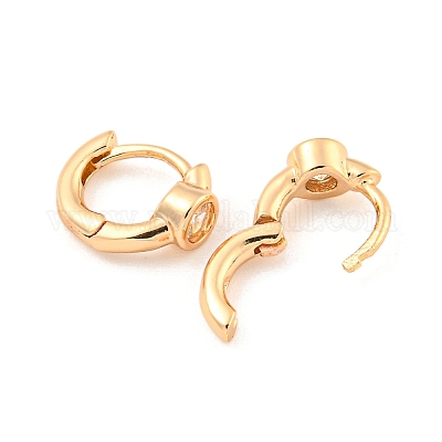 Латунные серьги-кольца из прозрачного кубического циркония EJEW-A107-02C-KCG-1