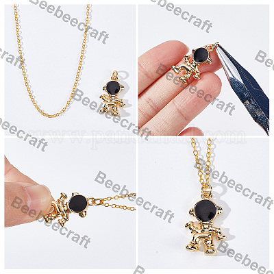 8 шт. 4 подвески в стиле астронавта из латуни и эмали KK-BBC0004-02-1