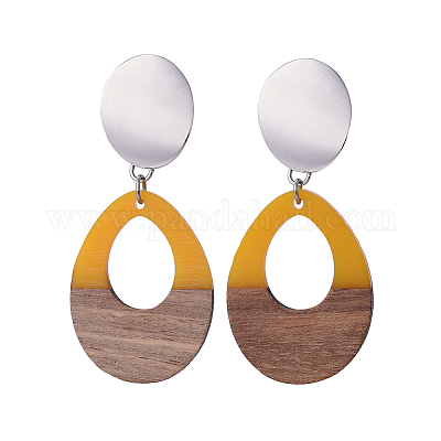 Подвески из смолы и дерева RESI-OL0001-11D-1