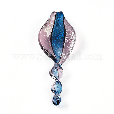 Ручной золотой песок Lampwork большие кулоны LAMP-T023-09D-1