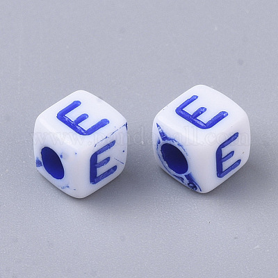 Белые непрозрачные акриловые бусины MACR-R869-01E-1