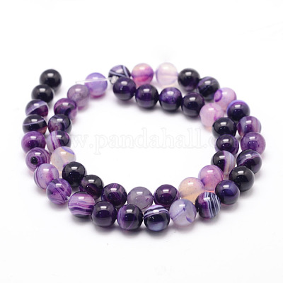 Натуральные полосатые агатовые / полосатые агатовые нити X-G-K155-A-8mm-11-1