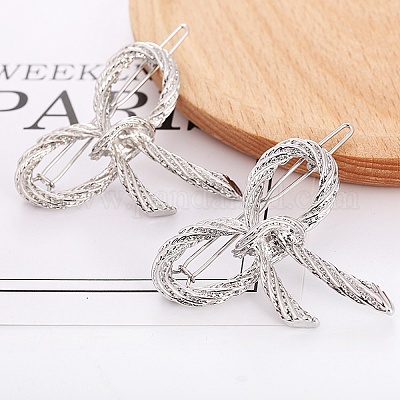 Заколки для волос из сплава с бантом AJEW-A056-03B-P-1